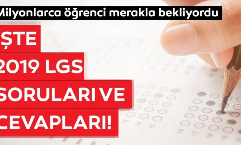 2019 LGS cevap ANAHTAR